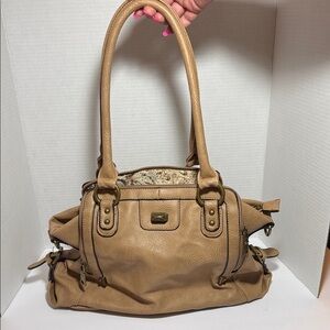 Black Rivet Tan Shoulder Bag